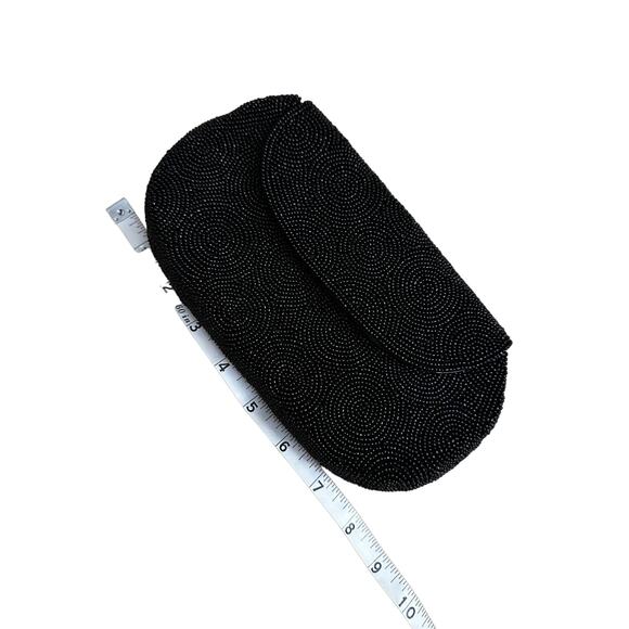 Black Beaded 1950s Vintage Clutch from Japan - Picture 6 of 6